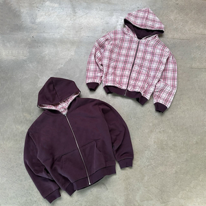 Camisa Chaqueta de Franela Estilo Urbano al por Mayor, Manga Larga, a Cuadros, Forro de Poliéster, Transpirable - Product Image 3