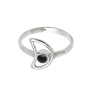 Wholesale New Vintage Design Half <b>Moon</b> <b>Ring</b> Crafted From 925 Sterling Silver Brilliant Round Cut Black Onyx Stone Women Jewelry - Product Image 1