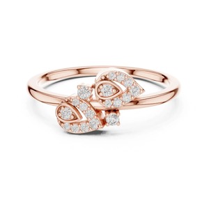 Anillo de compromiso con motivo de hoja, joyería inspirada en la naturaleza, anillo para fiesta de cóctel, anillo de boda con diamante de moissanita redondo, anillo para mujer - Product Image 6
