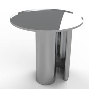 Mesa de Centro Minimalista de Metal en Plata Brillante con Estructura Cilíndrica sin Juntas para una Decoración Sofisticada de la Sala de Estar - Product Image 6