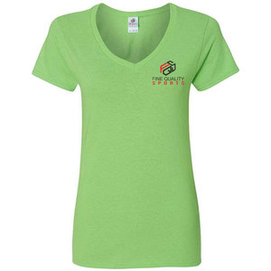 Trendy Women’s V-Neck T-Shirt – Stylish Slim Fit Casual Tee, Soft Lightweight Fabric, Modern Streetwear Green Top - Product Image 3
