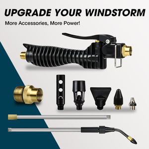 Juego de herramientas para limpieza de aire e inflado de neumáticos con accesorios de boquilla ajustables - Product Image 2