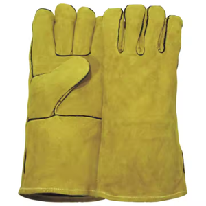 Gants de soudure en cuir de vachette ignifuge de qualité supérieure, résistants à la chaleur, certifiés CE, pour les travailleurs du bâtiment - Product Image 4