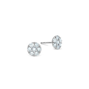 Pendientes de Oro Amarillo con Diamantes Cultivados en Laboratorio en Forma de Racimo Redondo - Product Image 3