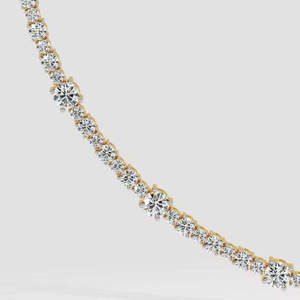 Collier sophistiqué en diamant de laboratoire sur or jaune, bijou de luxe élégant pour occasions nuptiales et cadeau précieux - Product Image 4