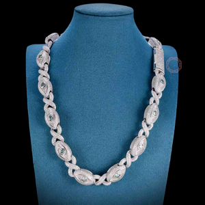 Cadena Iced Evil Eye, Joyería Fina, Colgantes y Dijes de Plata 925 con Moissanita, Joyería de Lujo Estilo Urbano - Product Image 2