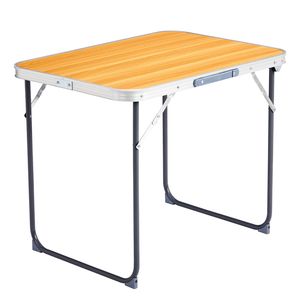 Tavolo da Campeggio in Alluminio Effetto Legno 2.3ft, Pieghevole per Esterni/Cucina/Palestra, Altezza Regolabile con Funzione di Stoccaggio per Parchi e Palestre - Product Image 5