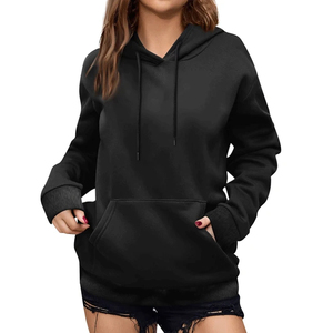 <b>Top</b> Selling Women's <b>Navy</b> Blue Pullover Hoodie 2025 Winter Collection Long Sleeve Casual Sweatshirts with Pocket Hooded Collar - Product Image 4