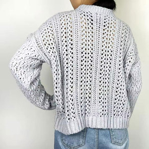 OEM High-quality Winter Warm Knitted Women's <b>Cardigan</b> Solid Color Custom Fashion 240GSM Polyester Candy Color - Product Image 6