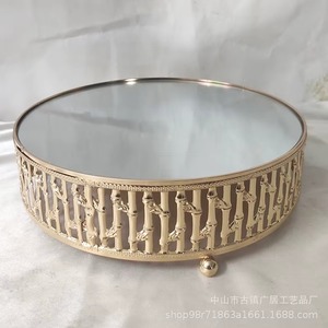 Assured Quality Stainless Steel Cake Stand With <b>Mirror</b> Top & Hanging Crystal Chains Gorgeous Birthday Celebration Decor - Product Image 4