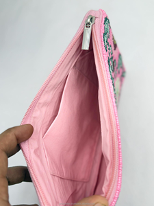 Pochette florale multicolore perlée, sac à main brodé motif floral, sac de soirée personnalisé pour mariage, élégant et portable pour femme - Product Image 5