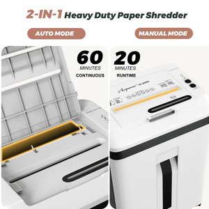 Déchiqueteuse Commerciale Robuste 150 Feuilles Micro-Coupe pour CD/Cartes, Niveau de Sécurité P5, 60 Min Sans Arrêt pour Usage Domestique - Product Image 3