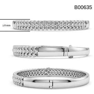 สร้อยข้อมือเพชรแท้สีทองขาวล้วน18K สำหรับผู้หญิงสำหรับงานปาร์ตี้หรือของขวัญ - Product Image 6