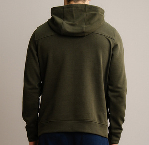 Sweat-shirt à capuche côtelé ajusté pour homme, en coton premium, décontracté, respirant, écologique, OEM - Product Image 3