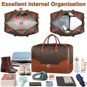 Bolsa de Viaje de Cuero Vacuno Estilo Personalizado con Cierre de Cremallera, Ecológica, Capacidad Superior a 77L, Unisex, para Exteriores - Product Image 2