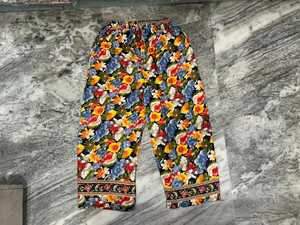 Pantalon palazzo en soie bohème fait main : pantalon à jambes larges à imprimé floral - Product Image 5