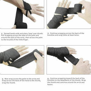 Vendas para manos duraderas de tela elástica de algodón, soporte para muñeca para entrenamiento de boxeo, equipo de protección deportiva para fitness y gimnasio - Product Image 6