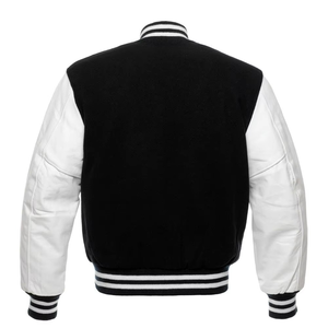 Customized Design High Quality Men College Jackets Baseball Winter Wool Leather Varsity Jacket For Men Black <b>Colour</b> Lightwewight - Product Image 2