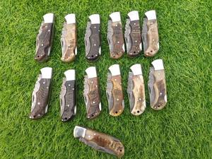 Handmade DIY OEM Damascus Steel Folding <b>Knife</b> with Colorful Micarta Handle Serrated Clip Point <b>Blade</b> Outdoor EDC Hunting <b>Knife</b> - Product Image 3
