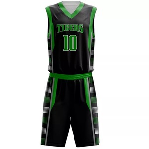 Tenue de basket-ball pour adultes, imprimée, durable, anti-humidité, maillots et shorts personnalisables, parfaits pour l'école, la ligue, le club - Product Image 1
