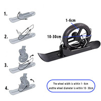 Plaque de conversion de sécurité hivernale pour vélo d'équilibre, ski, luge, poussette enfant, fauteuil roulant, en plastique et métal, pour glace, plage, sable, extérieur