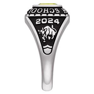 Anillo de Graduación de Plata de Ley 925 con Piedra de Nacimiento en Forma de Cojín para Mujer, Personalizado para Escuela Secundaria o Universidad - Product Image 4