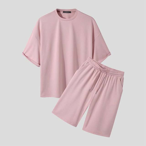 เสื้อยืดและกางเกงขาสั้นชุดเซ็ตสีพื้นสำหรับผู้ชายคุณภาพสูง ราคาขายส่งประจำปี 2026 รับผลิตตามสั่ง - Product Image 4