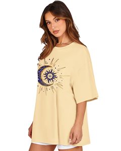 T-shirts d'été pour femmes 100% coton, imprimés graphiques, t-shirts DTF, col rond, manches courtes, amples et confortables - Product Image 5