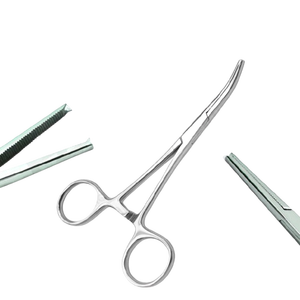 Pince hémostatique Kocher 13cm ensemble d'instruments chirurgicaux dentaires droits en acier inoxydable pince hémostatique Kocher droite et incurvée - Product Image 1