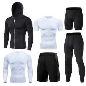 Conjunto de ropa de compresión para hombre, conjunto de entrenamiento físico, ropa deportiva ajustada con parte superior e inferior de compresión para correr en el gimnasio - Product Image 6