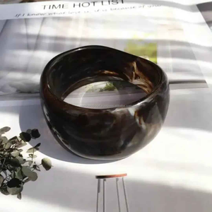 Resin <b>Bangle</b> Art Design Resin and <b>Glass</b> Bracelet - Product Image 4