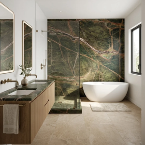 Dalles de marbre poli vert forêt tropicale TSF, pierre naturelle pour revêtement mural, comptoirs, design intérieur et extérieur de luxe - Product Image 3