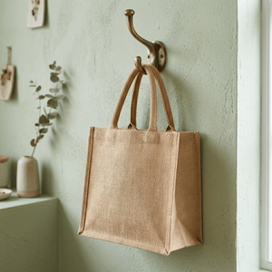 Bolsa de Regalo de Lona Económica de Tamaño Mediano |   Bolsa de Compras Reutilizable para Hipermercado |   Logotipo Personalizado Impreso |   Cadenas con Borlas | - Product Image 2