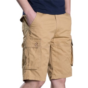 Short cargo personnalisable pour homme – Short de sport décontracté, coupe mi-longue, séchage rapide, respirant, matière douce, fermeture éclair - Product Image 1