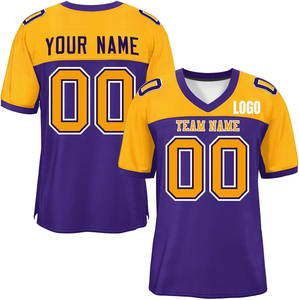 เสื้ออเมริกันฟุตบอลลดราคา 2026 สินค้าขายดี ระบายอากาศได้ดี สไตล์คลาสสิก ผ้าฝ้าย 100% รับผลิตแบบ OEM ODM บริการสกรีนโลโก้ทีมตามสั่ง - Product Image 4