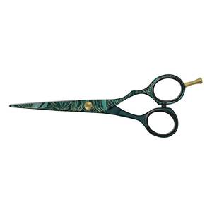 Ciseaux de coiffure professionnels en acier inoxydable, lame tranchante, pour droitiers, usage en salon, motif vert - Product Image 4