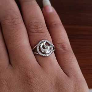 Anillo de Plata de Ley 925 con Diseño de Delfín y Halo de Circonita Cúbica, Estilo Animal Marino, Regalo de Moda para Mujer - Product Image 4