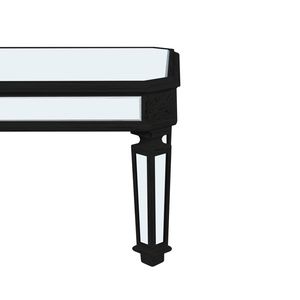 Modern <b>Silver</b> Mirrored Finish Black Vintage Carved Wooden Rectangle Center <b>Table</b> for Tea or <b>Coffee</b>-Contemporary Style - Product Image 1