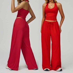 Solid-color Lightweight Quick-drying Sports <b>Bra</b> One-piece Strap Long-sleeved Textured Yoga Workout Shorts Yoga Outfit <b>Set</b> - Product Image 3