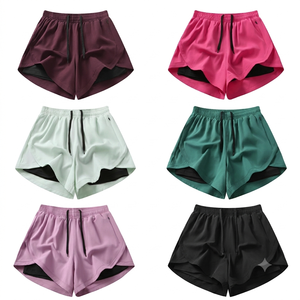 China BD Factory <b>Price</b> OEM Customized Women's 2 1 Workout <b>Running</b> Shorts Drawstring Waist Loose Quick Dry Breathable Polyester - Product Image 1