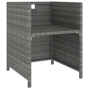 Set da Pranzo da Esterno in Rattan Grigio, 6 Posti, Mobili da Giardino con Tavolo in Teak, Stile Contemporaneo - Product Image 5