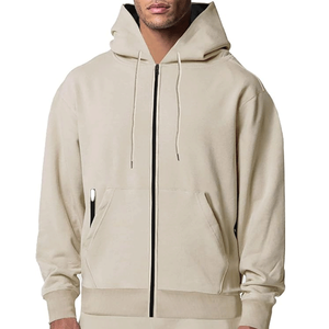 Nouveautés – Blouson à capuche brodé zippé pour homme, en molleton de coton, coupe décontractée, manches classiques, motif uni, séchage rapide - Product Image 2