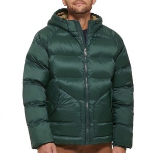 Men's Dark Green Hooded Puffer Jacket Heavyweight Winter Insulated Full Zip <b>Bubble</b> <b>Coat</b> Outdoor Streetwear Fashion - Product Image 5