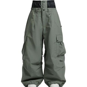 Pantalones de Nieve Impermeables Negros para Hombre, Cintura Elástica con Cierre de Botones, Material Gore-Tex, Ropa para Esquí y Snowboard para Adultos - Product Image 3