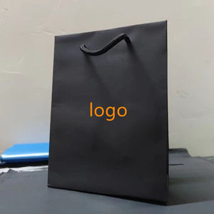 Bolsa de Compras Ecológica Clásica Negra de Papel Kraft, Cierre Magnético Resistente, Logotipo Personalizado, Laminación, Cinta para Envolver Regalos - Product Image 5