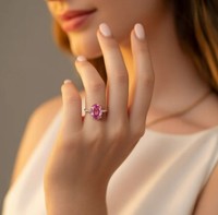 Bague de mariage élégante en argent sterling 925 plaqué or rose, avec moissanite rose ovale 11x8mm, sertie à griffes, certifiée luxe