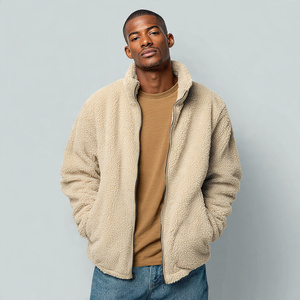 Chest Pocket Sherpa Jacket Men's Winter Street Fashion Sherpa Fleece Jackets Men OEM Zipper Polar Sherpa Fleece <b>Coat</b> Warm Up - Product Image 4
