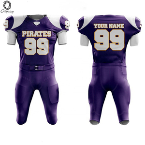 Uniforme de football américain personnalisé pour hommes, maillot et pantalon sublimés blancs et rouges, ajustés, respirants, pour toutes les saisons, vêtements de sport pour adultes - Product Image 4
