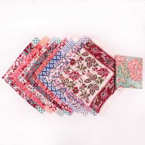 Eco-Friendly Cotton Bandana Scarf Unisex Floral Block Print Breathable Lightweight Summer Scarf Handprinted <b>Head</b> Wrap Neck Tie - Product Image 4