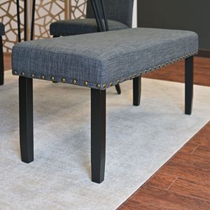 Set da Pranzo Amisos 6 Pezzi: Tavolo Hairpin con 4 Sedie e Panca Imbottita, 3 Opzioni di Colore - Product Image 5